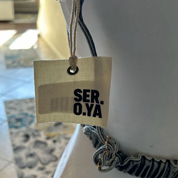 Ser.o.ya Revolve Sorrento Womens Medium Blue Denim Bra Bralette Adjustable NWT - Picture 5 of 7